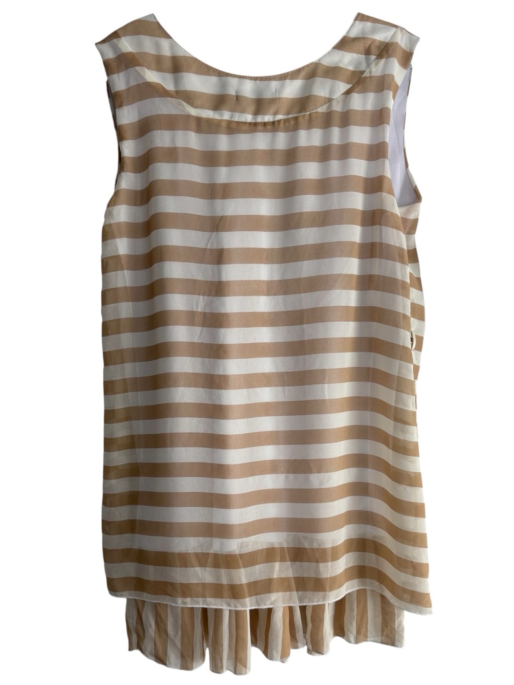 BURBERRY Striped Sleeveless Tunic in Beige/White -- No SIZE or FABRIC TAGS - Picture 6 of 14